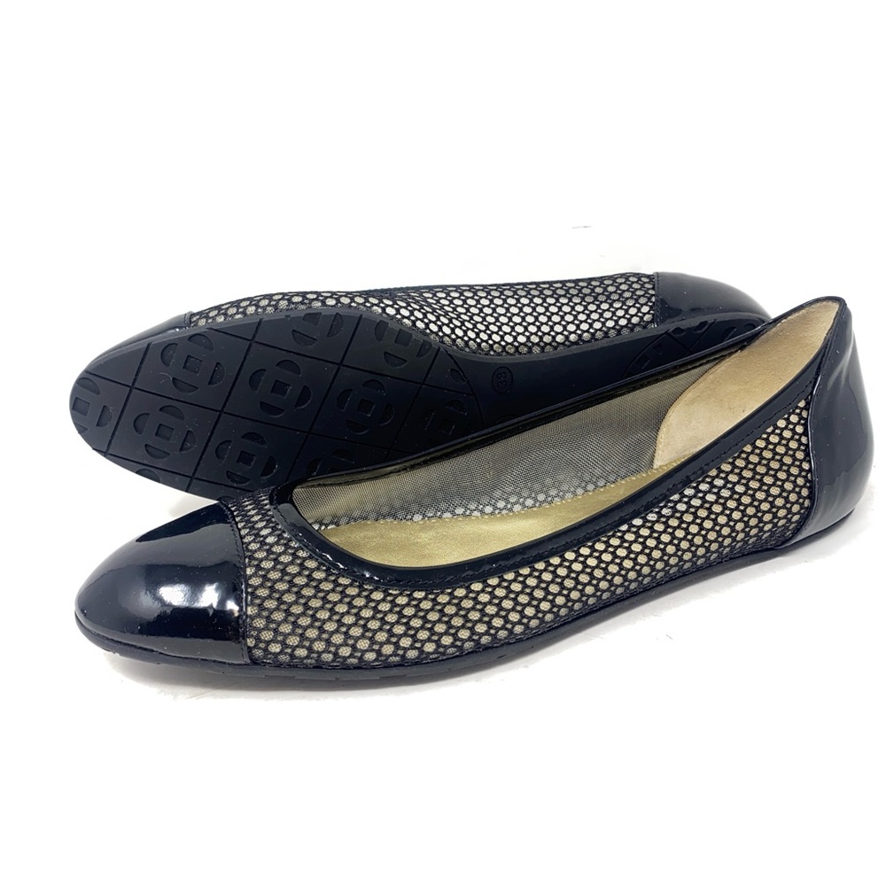 Oscar de la Renta Black Mesh Accent Ballet Flats.  Size 38.